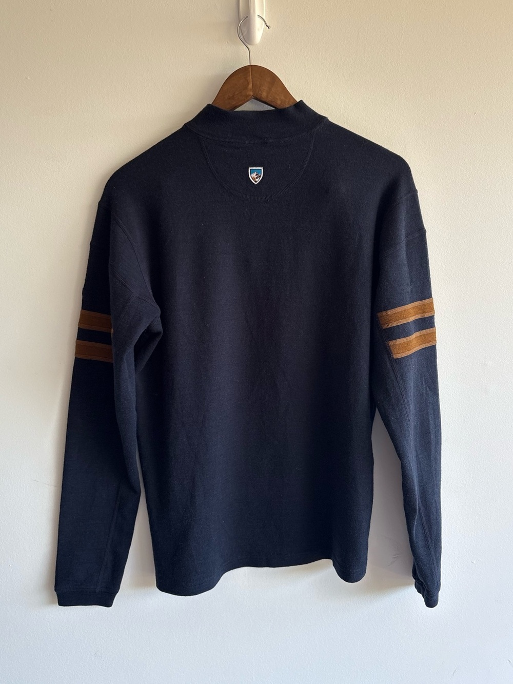 KÜHL Interceptr Merino Wool Quarter Zip Pullover Navy Sweater Men’s Large - Picture 9 of 13